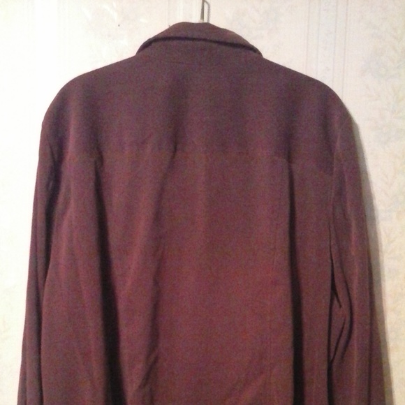 FASHION BUG MAROON SOFT VELVET LONG SLEEVE SHIRT - Picture 6 of 6